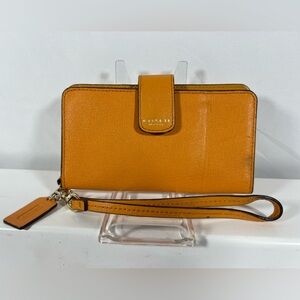 2105: Coach Orange Leather Wristlet Wallet Restoration Project Organizer